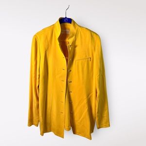Dana Buchman Women’s Vintage 100% Silk Yellow Jacket Sz 6